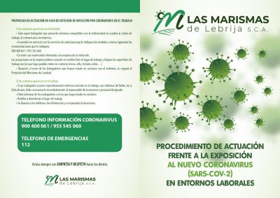 Medidas de prevención de Las Marismas de Lebrija S.C.A. para la lucha contra el COVID19. - Las Marismas