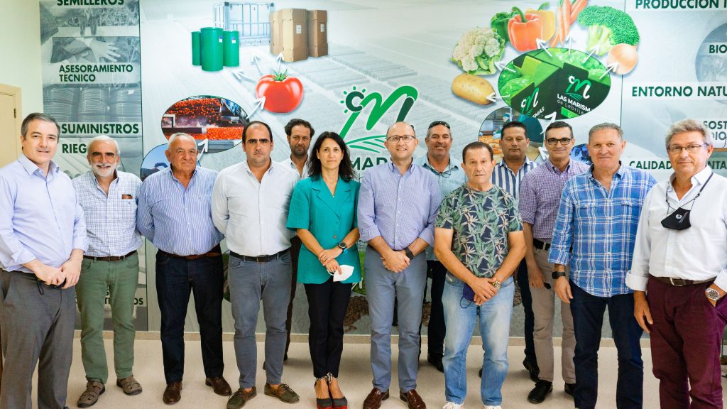 Reunión del presidente de Las Marismas de Lebrija SCA, Delegada de Agricultura, Director General, COALSA y Cooperativas Agroalimentarias de Andalucía.