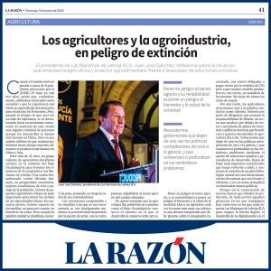 Presidente cooperativa Las Marismas de Lebrija en el Diario La Razón