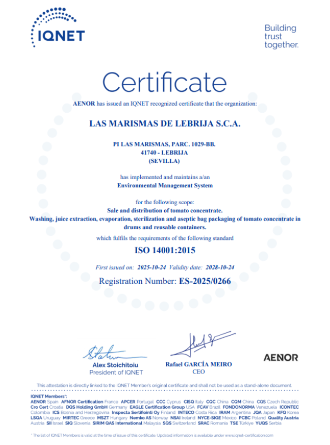 Calidad - Las Marismas