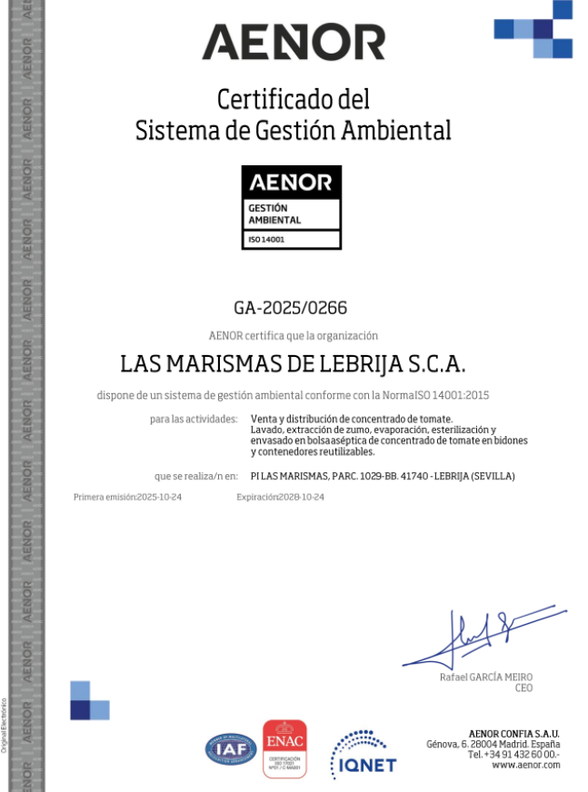 Calidad - Las Marismas